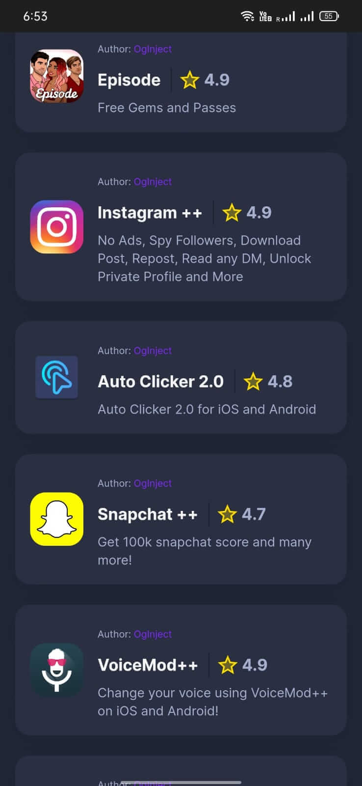 Screenshot Oginject APK v1.0