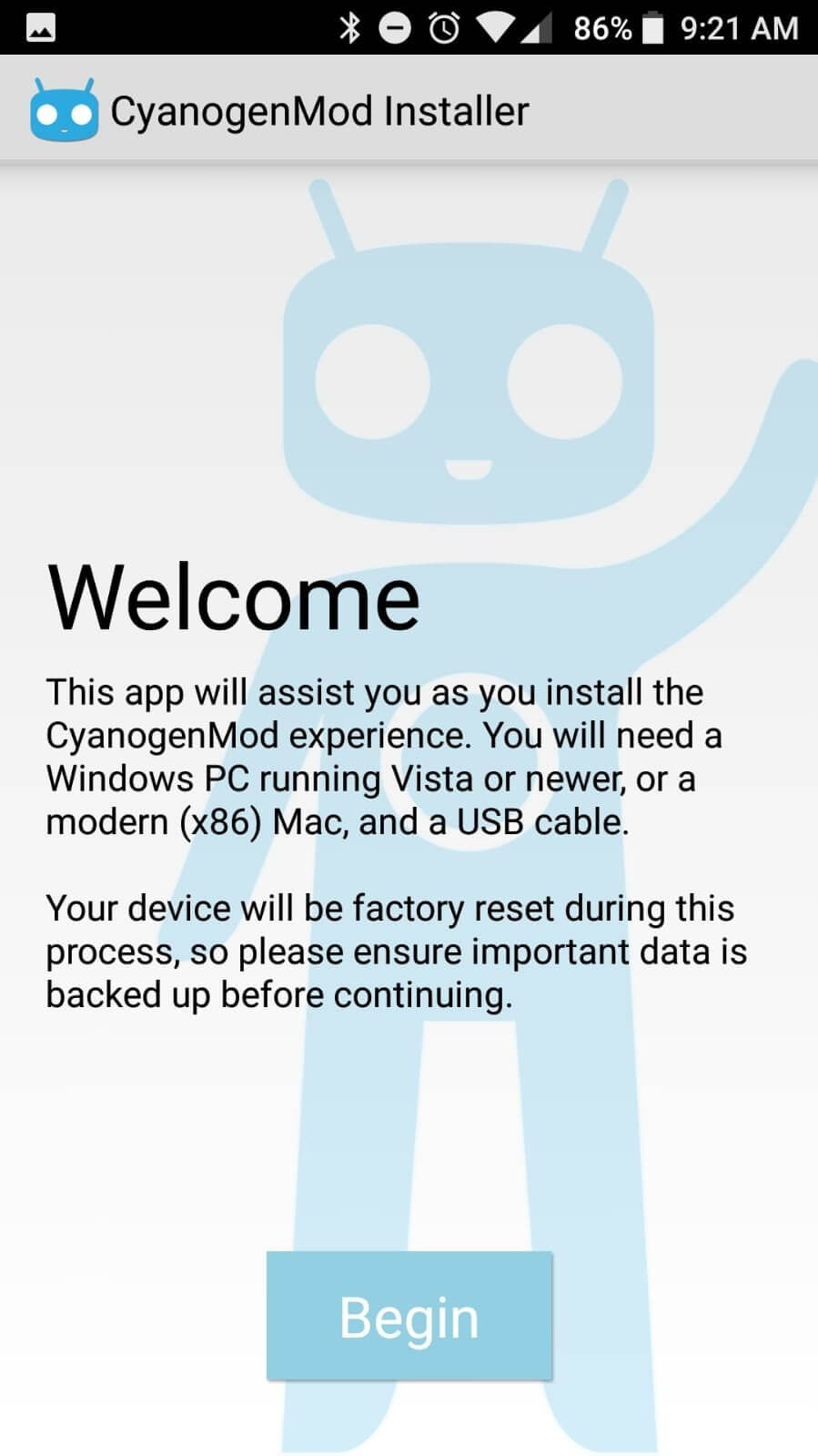 Screenshot CyanogenMod Installer APK 1.0.1.4