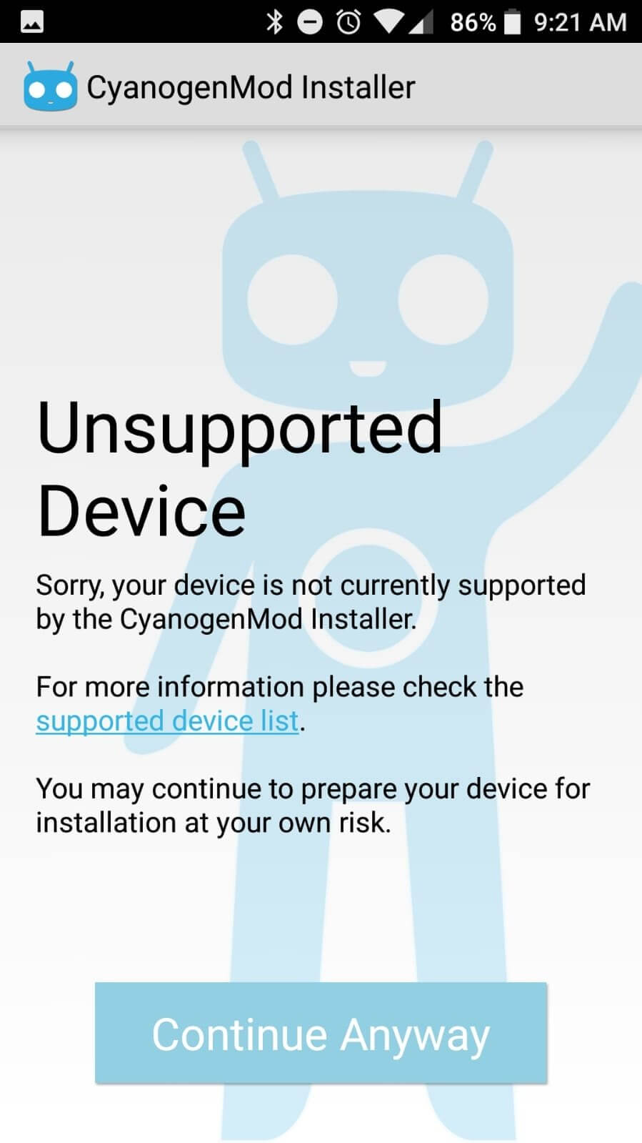 Screenshot CyanogenMod Installer APK 1.0.1.4